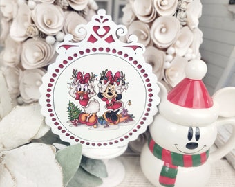 Disney Holiday Reindeer Sign -Minnie and Daisy Decorations - Mickey Christmas Decor