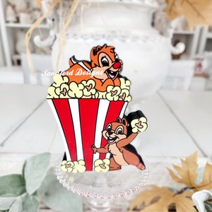 Chip &#39;n Dale Wooden Popcorn Bucket - Disney Tiered Tray Decor - Disney Popcorn Bucket