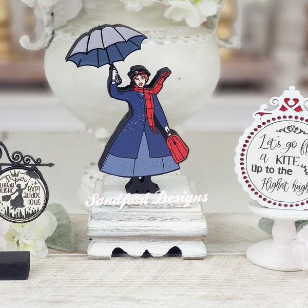 Mary Poppins Tiered Tray Decorations -  Disney Musical Let's go fly a kite Decor