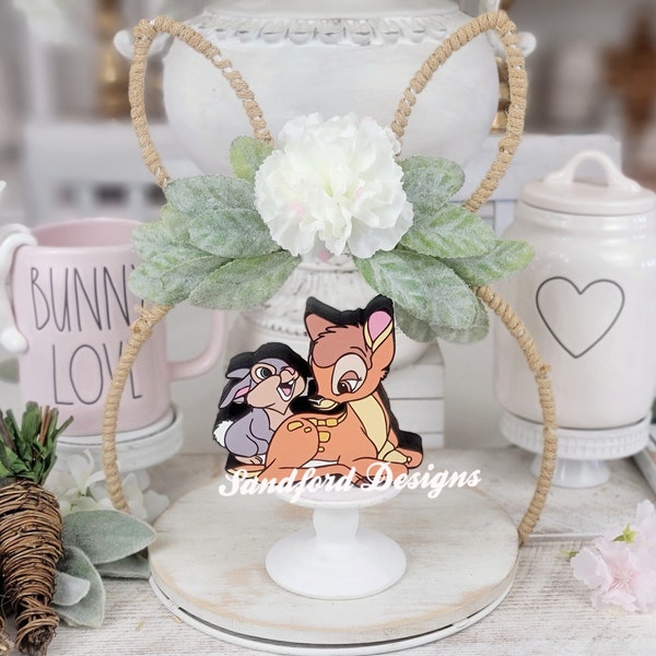 Bambi and Thumper Tiered Tray Decor - Disney Movie Decor - Disney Tiered Tray