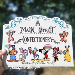 Disney Park Main Street Confectionery Sign - Disney 3d Wood Sign - Mickey and Friends