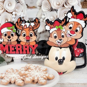 Magical Chip n Dale Christmas Decor,  Disney Reindeer Decor, Vintage Disney Christmas Decor