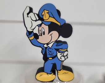 Mickey Policeman Tiered Tray Decoration - Unique Disney Police Officer Gift -