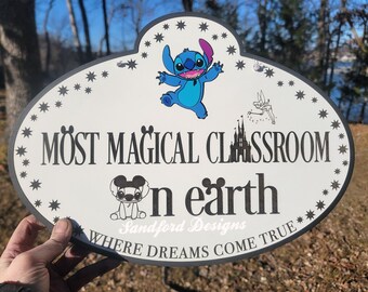 Disney Stitch Teacher Wood sign - Teacher Appreciation Back to School - Disney teacher gift