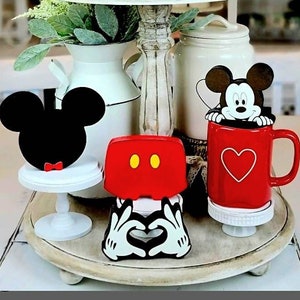 Mickey Birthday Tiered Tray Decor - Mickey Mouse Classic Decorations, Mickey heart hands