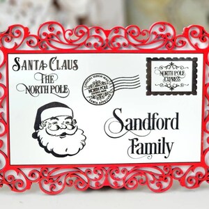 Personalized Santa Letter, North Pole Theme tiered tray Holiday Christmas Gift Santa Letter 7 x 5 inches