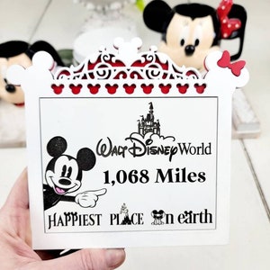 Miles to Disneyland or Disney World sign, Distance to Disney, Happiest Place on Earth