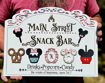 Disney Main Street Snack Bar Sign – 3D Kitchen Decor