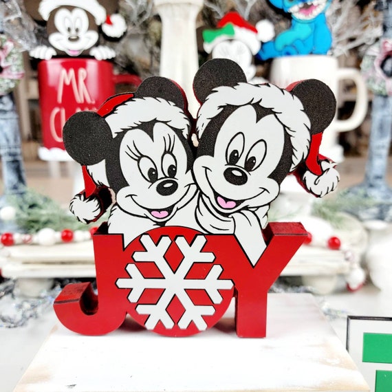 Mickey and Minnie  Christmas Decorations, Disney Christmas Decor, Joy Christmas Decor, Mickey Snowflake Decor