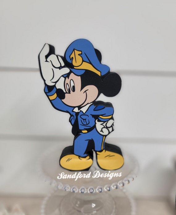 Mickey Policeman Tiered Tray Decoration - Unique Disney Police Officer Gift -