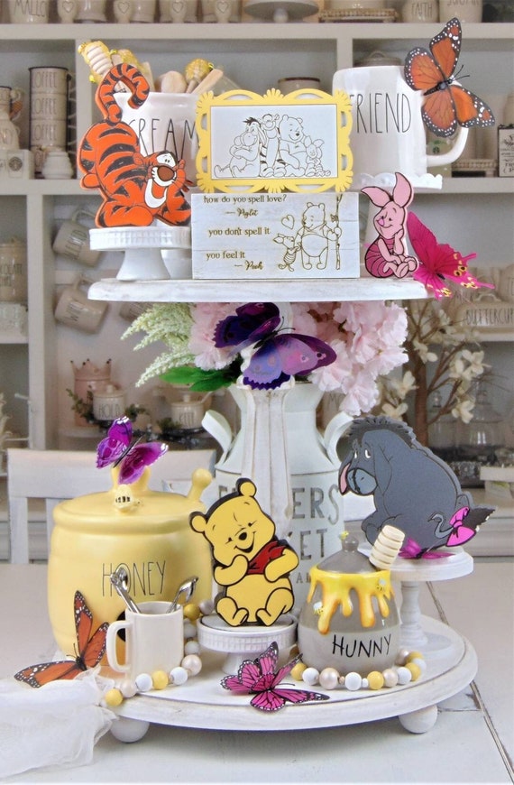 Winnie the Pooh, Piglet, Tigger and Eeyore Tiered Tray Decor-  Disney Home Decorations