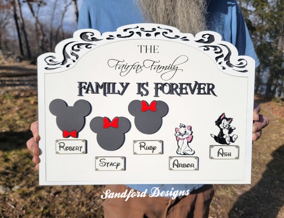 Disney Farmhouse Family Sign - Personalized Mickey and Minnie Home Decor, 3d Wood Sign