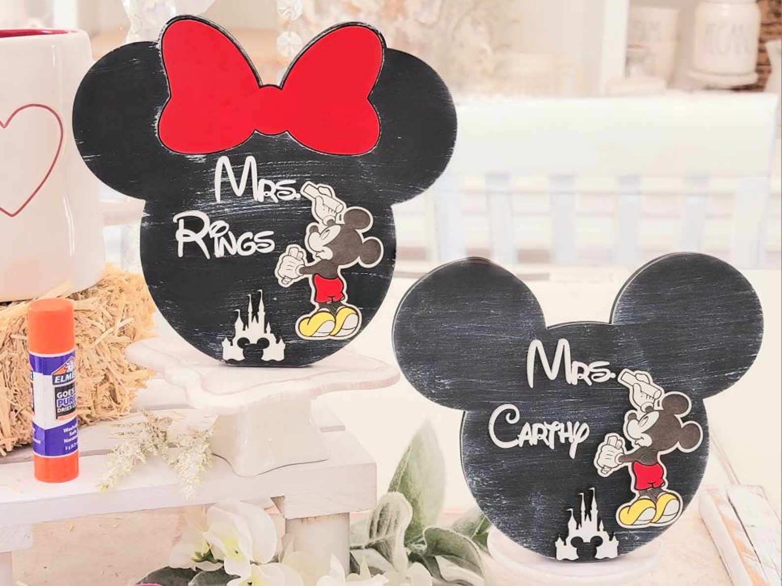 Minnie Mouse Chalkboard Teacher 3d Wood Sign, Custom Mickey Teacher ...