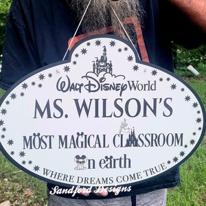 Most Magical Disney Teacher Wood Sign - Mickey Teacher -  Teacher Appreciation Back to School Gift