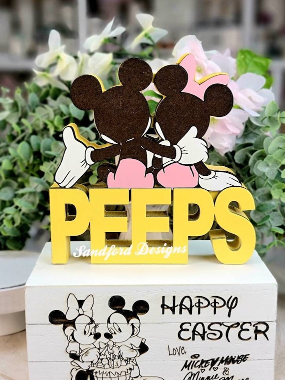 Mickey and Minnie cute Easter decorations - Mickey and Minnie Easter Bunnies- Disney peep decorations