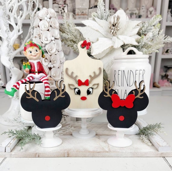 Mickey and Minnie reindeer Christmas decor, Disney Christmas Decor, Disney Reindeer Decor