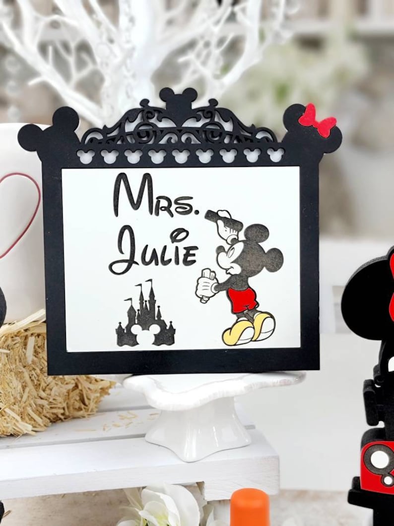 Mickey Mouse Desktop Teacher Wood Signs - Teacher Appreciation Gift ...