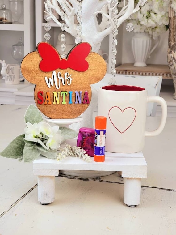 Minnie Mouse Desktop Teacher Sign -  Disney teacher gift, Teacher appreciation -3d Wood Sign