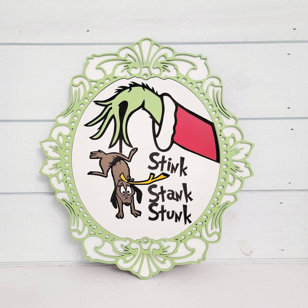 Grinch Hand Door Hanger Grinch Door Sign Grinch Decor Etsy