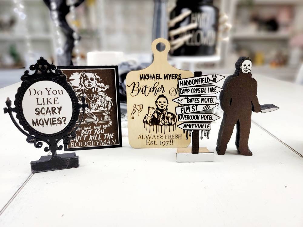 Michael Myers Tiered Tray Decor Michael Myers Horror Tray Etsy Canada