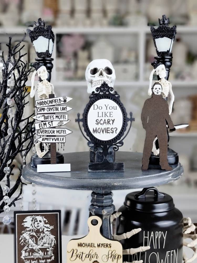 Michael Myers Tiered Tray Decor Michael Myers Horror Tray Etsy Canada