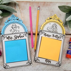 Disney Princess Post-it Note holder, cute office desk decor, sticky notes, Disney teacher gifts