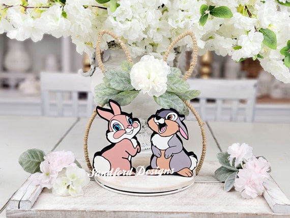 Thumper and Miss Bunny Tray Decor, Disney Bunnies Home Decor - Standing Shelf Decor