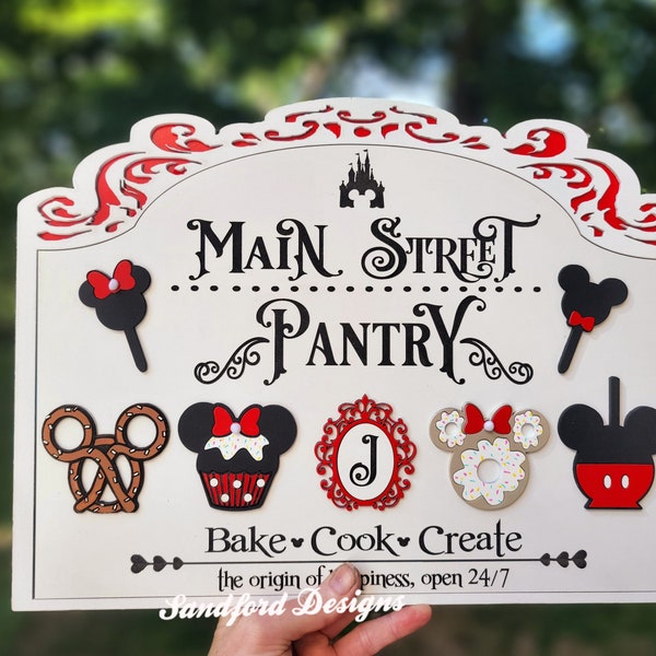 Disney Park Snack Main Street Pantry Sign - Disney 3d Wood Sign - Mickey Pretzel