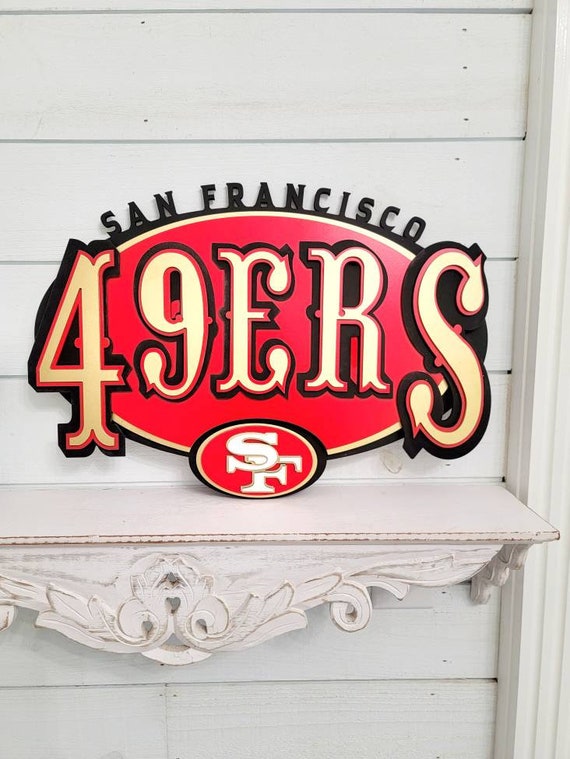 San Francisco 49ers 3D Wood Sign - NFL Decor for Dad's Man Cave - Unique Father's Day Present - American Football