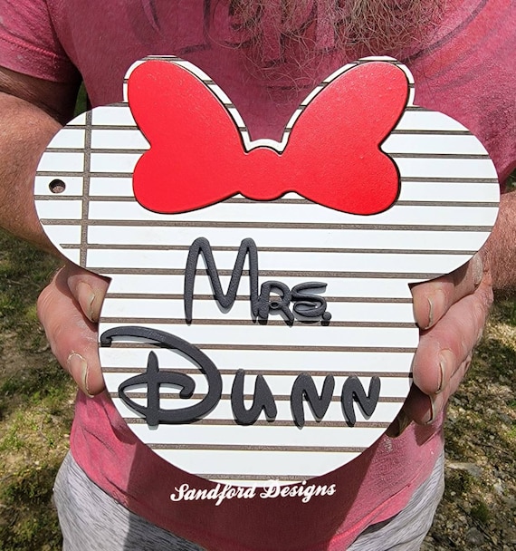 Minnie Mouse Teacher Paper Wood Sign - Classroom Decor and Appreciation Gift- 3d Wood Sign