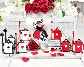 Queen of Hearts - Alice in Wonderland Tiered Tray Decor - Playing