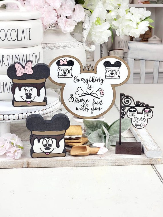 Mickey and Minnie S'mores Decorations - Personalized Disney Kitchen Theme - Adventure Awaits Decor