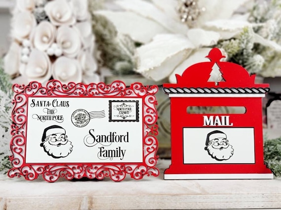 Personalized Santa Letter, North Pole Theme tiered tray - Holiday Christmas Gift