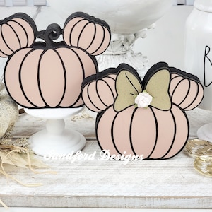 Disney Pumpkins - Mickey and Minnie Thanksgiving Fall self-standing Decorations