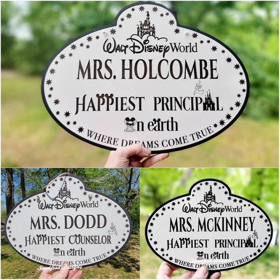 Disney School sign, Principal sign, School Counselor Sign, Staff name Sign, Teacher and staff appreciation gifts, Disney Cast member gift