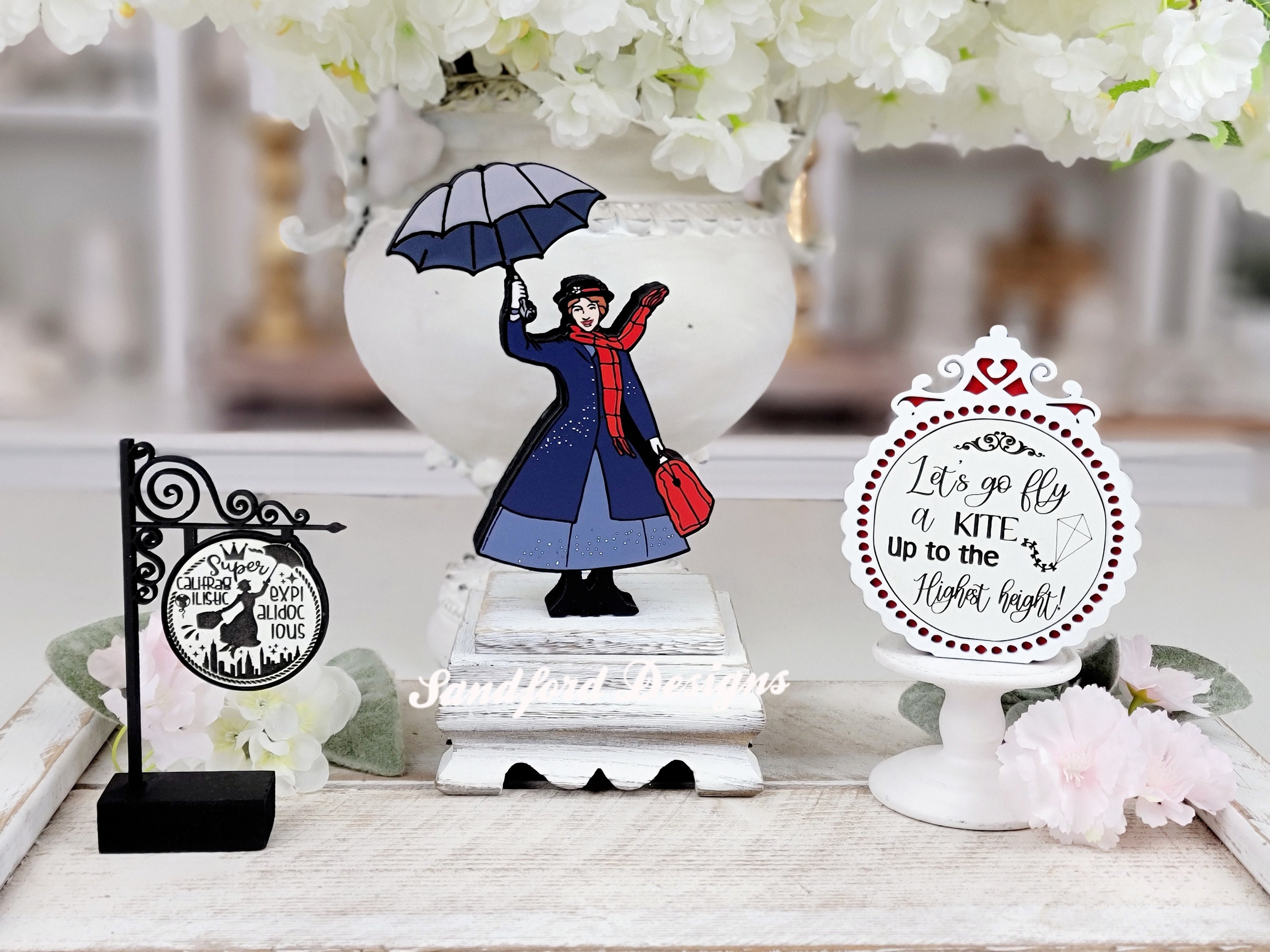 Mary Poppins Tiered Tray Decorations - Disney Musical Let's Go Fly a