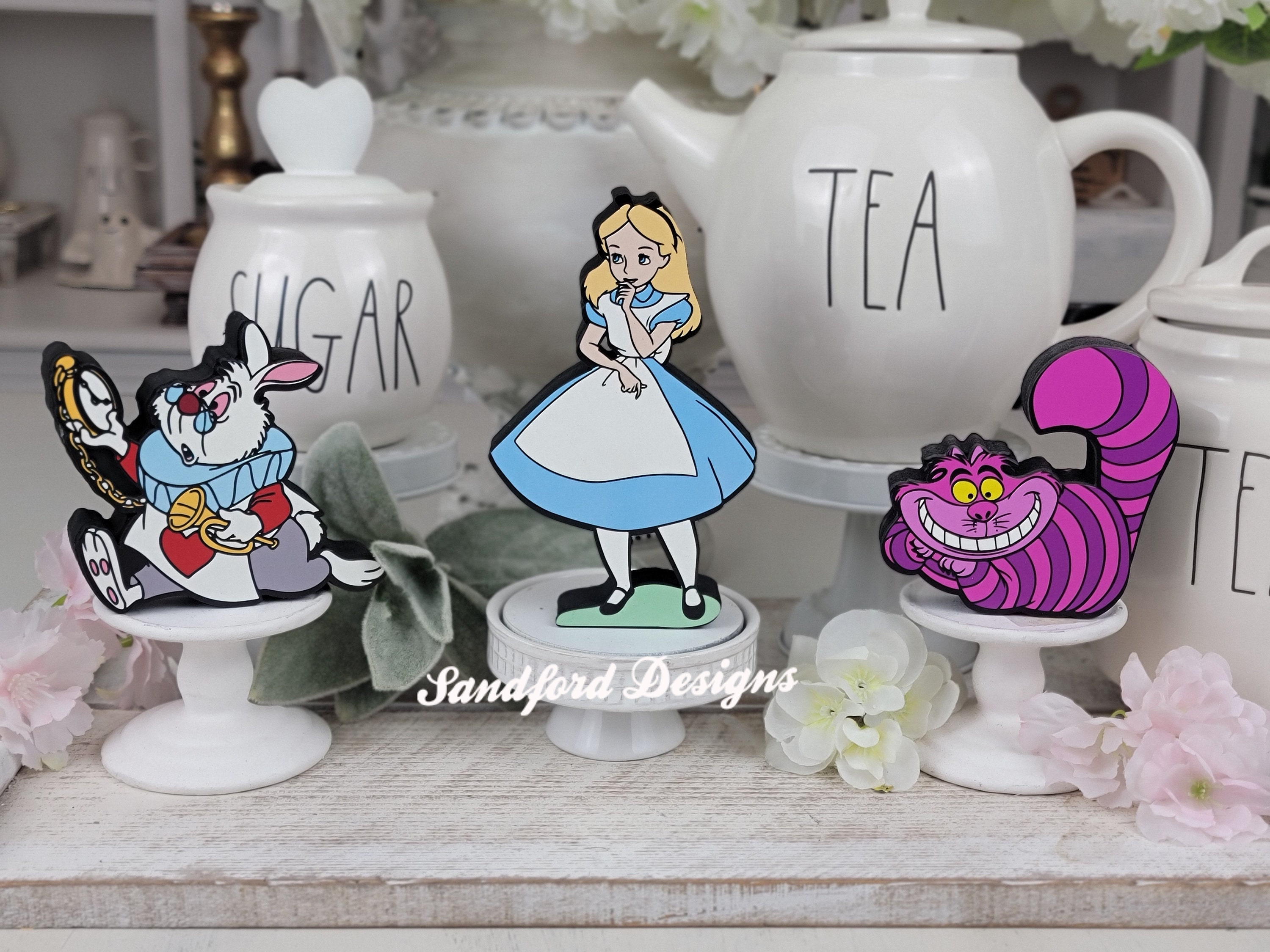 Alice in Wonderland Tiered Tray Decor, Disney Mad Hatter Theme - Etsy