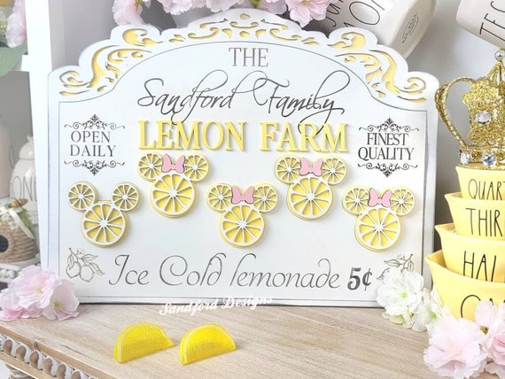 Personalized Mickey Lemon Sign for Disney Family - Farmhouse Decor, Disney Lemon Decoration