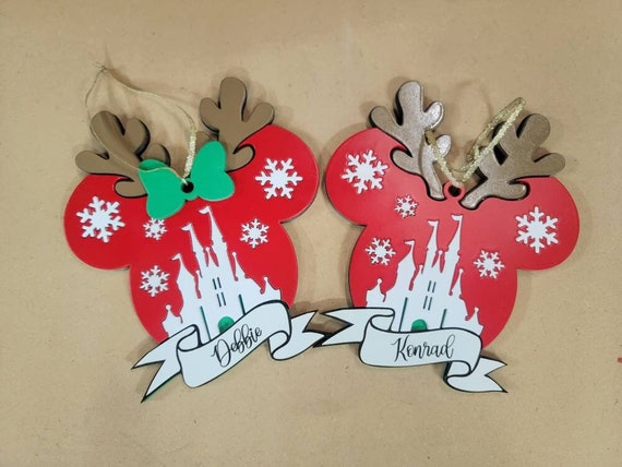 Personalized Mickey or Minnie Family Ornament for Disney Christmas Decor