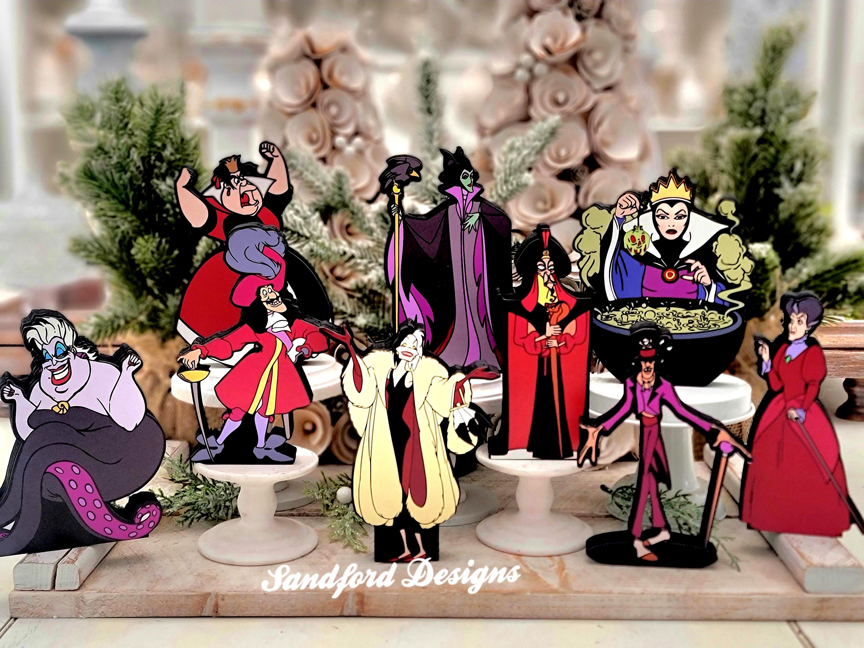 Disney Villains Tiered Tray Decor, Halloween Wood Signs (9 Piece