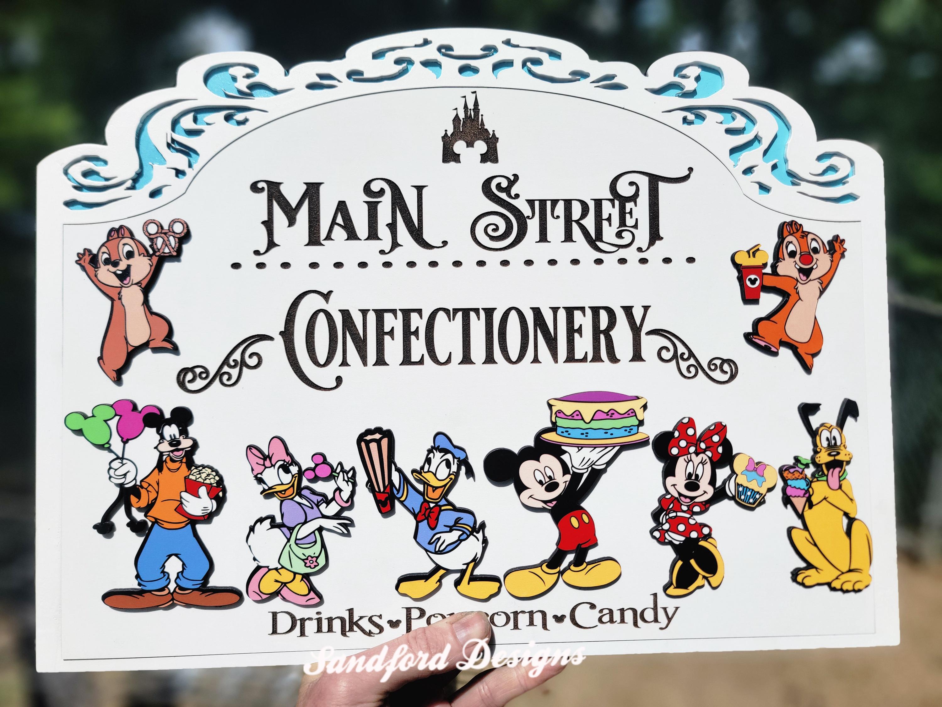 Disney Main Street Confectionery 3d Wood Sign – Mickey and Friends