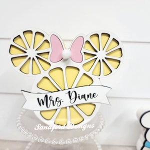 Disney Teacher Lemon Wood Sign - Desk Decor, Teacher Appreciation Back to School Gift