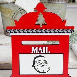 Personalized Santa Letter, North Pole Theme tiered tray Holiday Christmas Gift Mailbox 6.5x 5.5 inches