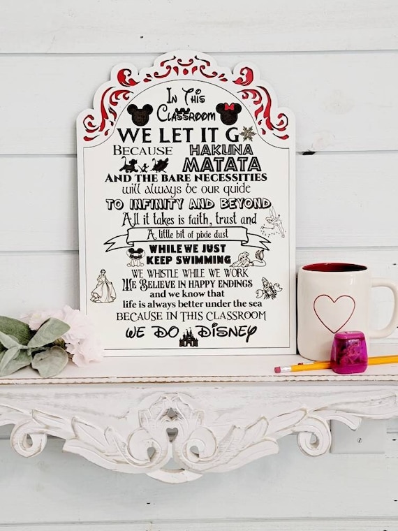 Disney Classroom Rules Sign, Disney Wall Art, Disney house rules, Disney teacher gift