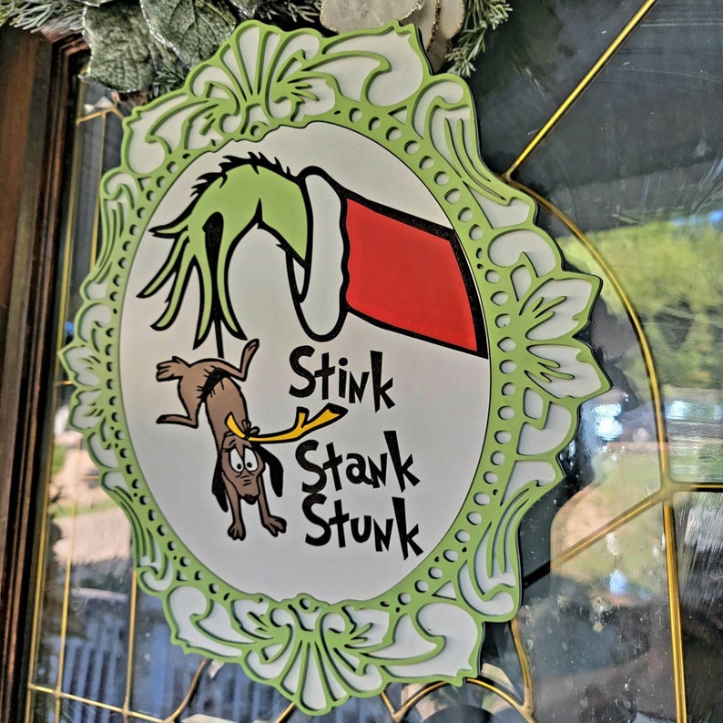 Grinch Hand Door Hanger Grinch Door Sign Grinch Decor Etsy