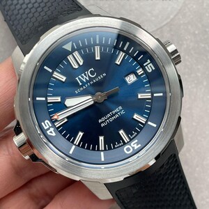 Vintage IWC Aquatimer IW3290 Blue Dial on rubber Bracelet Men's Watch 44mm | Gift for Husband