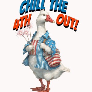 Patriotic Goose PNG: 4th of July Americana (Digital Download