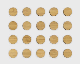 Laser Cut Wooden Circles - Bamboo Ply, 1.4cm diameter (unfinished) 20/50/100/200 units