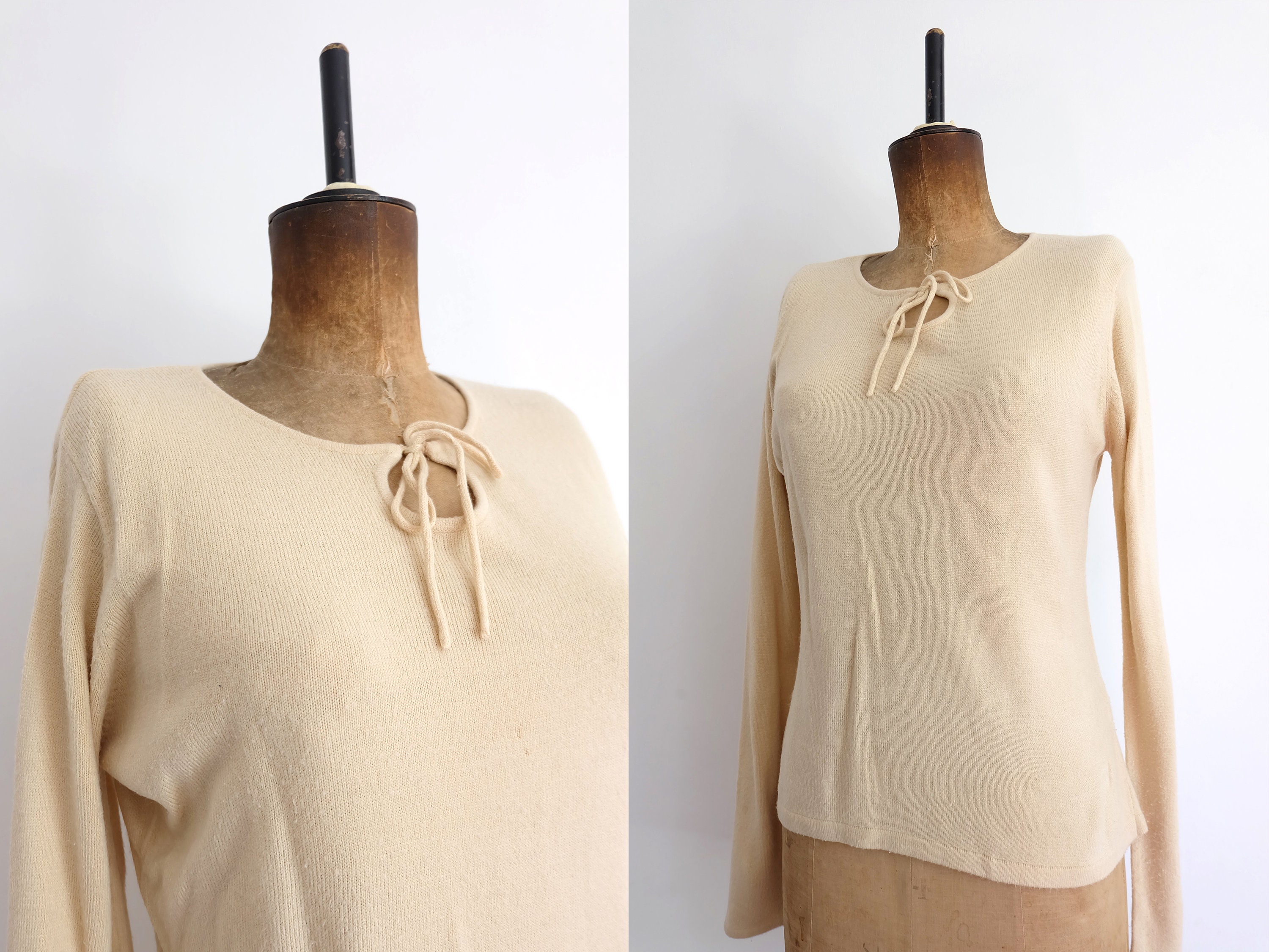 Image of Vintage S Does S Knitted Beige Top
