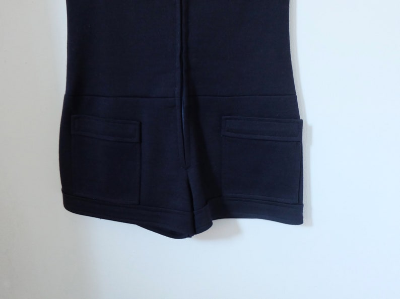 Vintage 60s Black Zip Playsuit